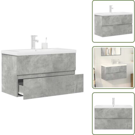 vidaXL Ensemble de meubles de salle de bain 2 pcs gris béton