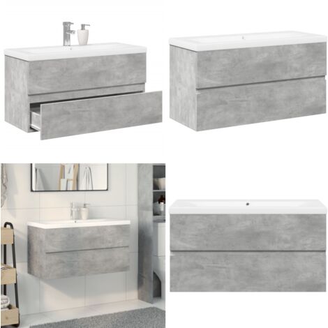 vidaXL Ensemble de meubles de salle de bain 2 pcs gris béton