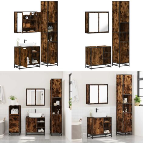 vidaXL Ensemble de meubles de salle de bain 3 pcs Chêne fumé