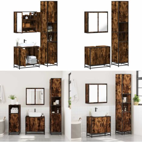 vidaXL Ensemble de meubles de salle de bain 3 pcs Chêne fumé