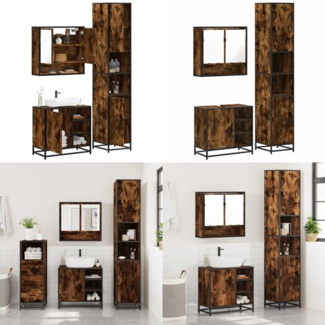 vidaXL Ensemble de meubles de salle de bain 3 pcs Chêne fumé