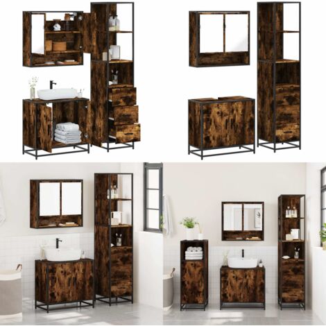 vidaXL Ensemble de meubles de salle de bain 3 pcs Chêne fumé