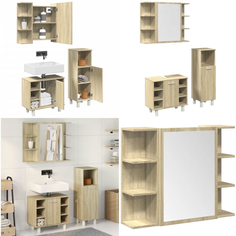 Vidaxl - Ensemble de meubles de salle de bain 3 pcs chêne sonoma