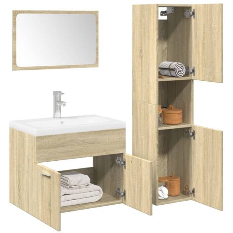 Vicco Meuble sous lavabo Fynn pour Salle de Bain (Sonoma-Blanc)103