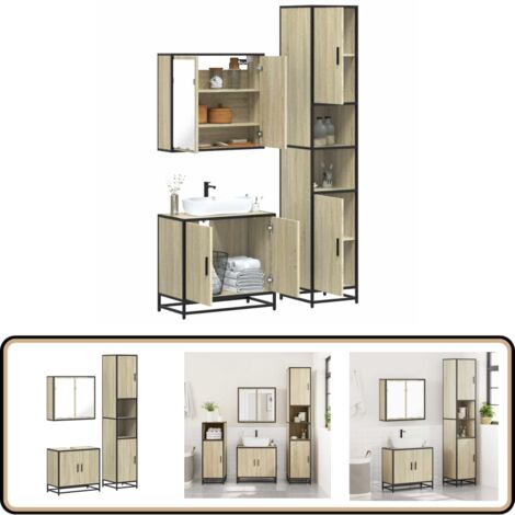 vidaXL Ensemble de meubles de salle de bain 3 pcs chêne sonoma