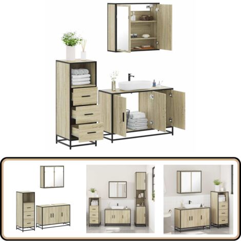 vidaXL Ensemble de meubles de salle de bain 3 pcs chêne sonoma