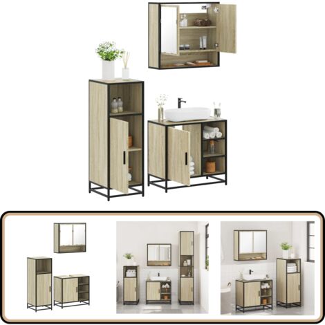 vidaXL Ensemble de meubles de salle de bain 3 pcs chêne sonoma