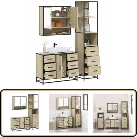 vidaXL Ensemble de meubles de salle de bain 3 pcs chêne sonoma