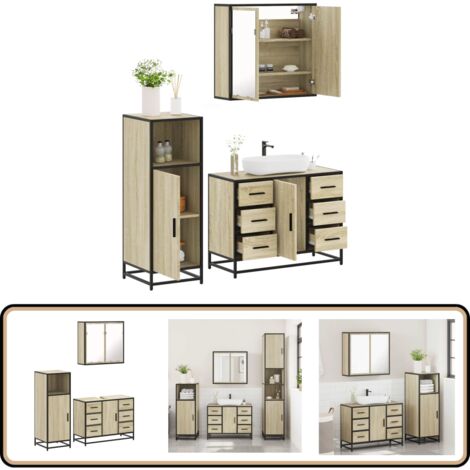 vidaXL Ensemble de meubles de salle de bain 3 pcs chêne sonoma