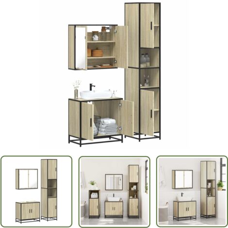 vidaXL Ensemble de meubles de salle de bain 3 pcs chêne sonoma