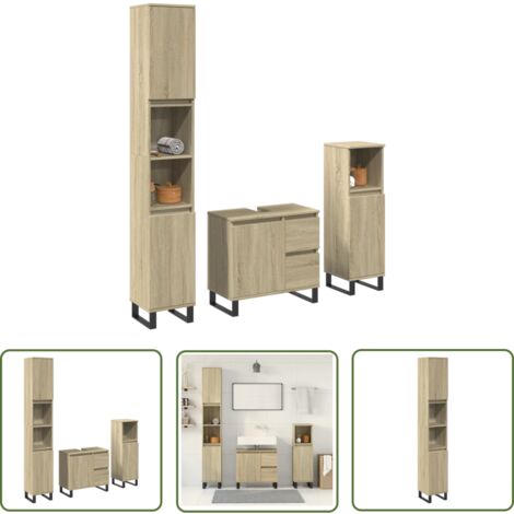 vidaXL Ensemble de meubles de salle de bain 3 pcs chêne sonoma