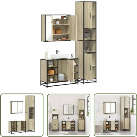 vidaXL Ensemble de meubles de salle de bain 3 pcs chêne sonoma