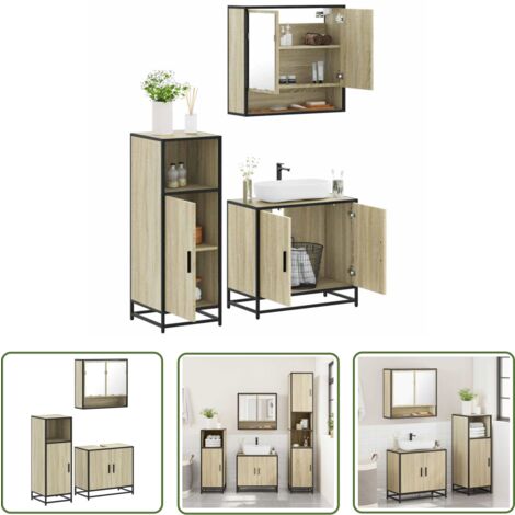 vidaXL Ensemble de meubles de salle de bain 3 pcs chêne sonoma