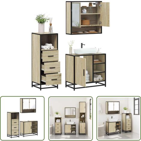 vidaXL Ensemble de meubles de salle de bain 3 pcs chêne sonoma