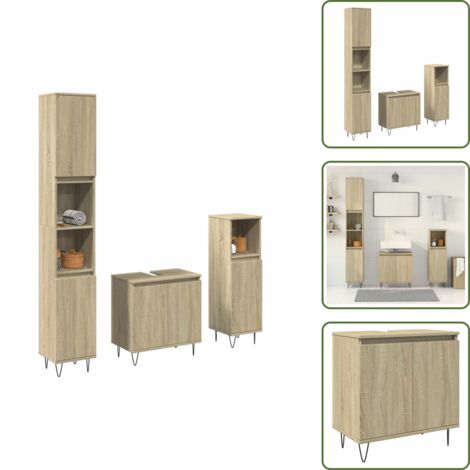 vidaXL Ensemble de meubles de salle de bain 3 pcs chêne sonoma