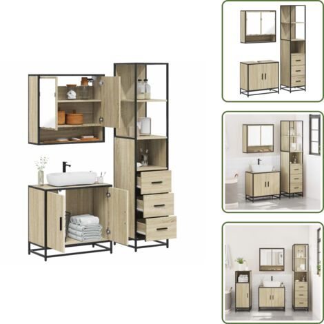 vidaXL Ensemble de meubles de salle de bain 3 pcs chêne sonoma
