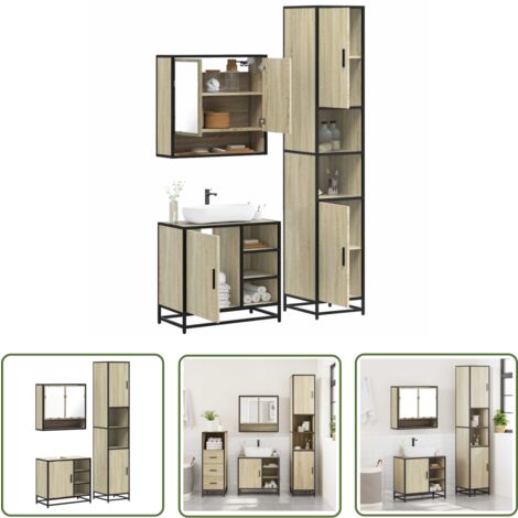 vidaXL Ensemble de meubles de salle de bain 3 pcs chêne sonoma