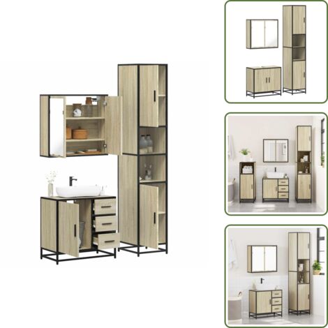 vidaXL Ensemble de meubles de salle de bain 3 pcs chêne sonoma