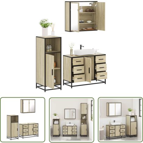vidaXL Ensemble de meubles de salle de bain 3 pcs chêne sonoma