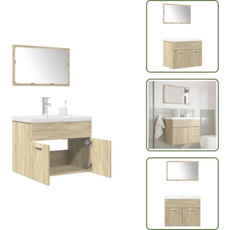 vidaXL Ensemble de meubles de salle de bain 3 pcs chêne sonoma