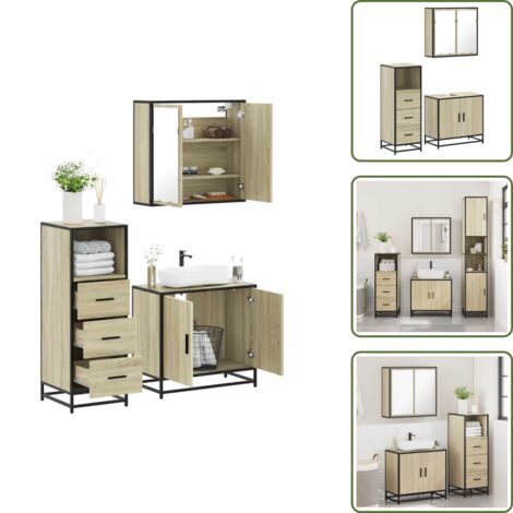vidaXL Ensemble de meubles de salle de bain 3 pcs chêne sonoma