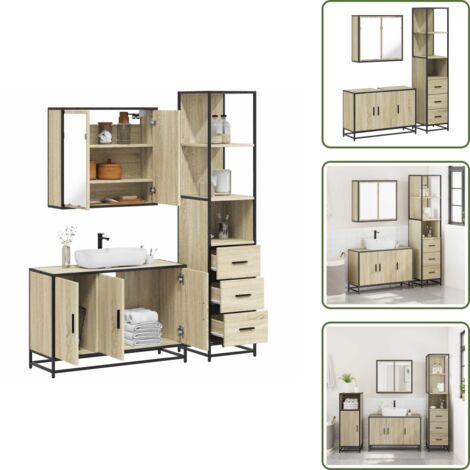 vidaXL Ensemble de meubles de salle de bain 3 pcs chêne sonoma