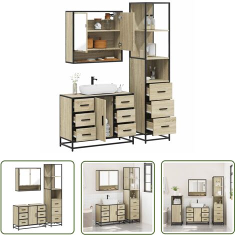 vidaXL Ensemble de meubles de salle de bain 3 pcs chêne sonoma