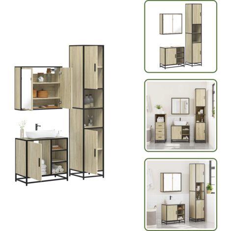 vidaXL Ensemble de meubles de salle de bain 3 pcs chêne sonoma