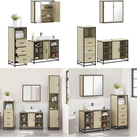 vidaXL Ensemble de meubles de salle de bain 3 pcs chêne sonoma