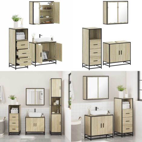 vidaXL Ensemble de meubles de salle de bain 3 pcs chêne sonoma