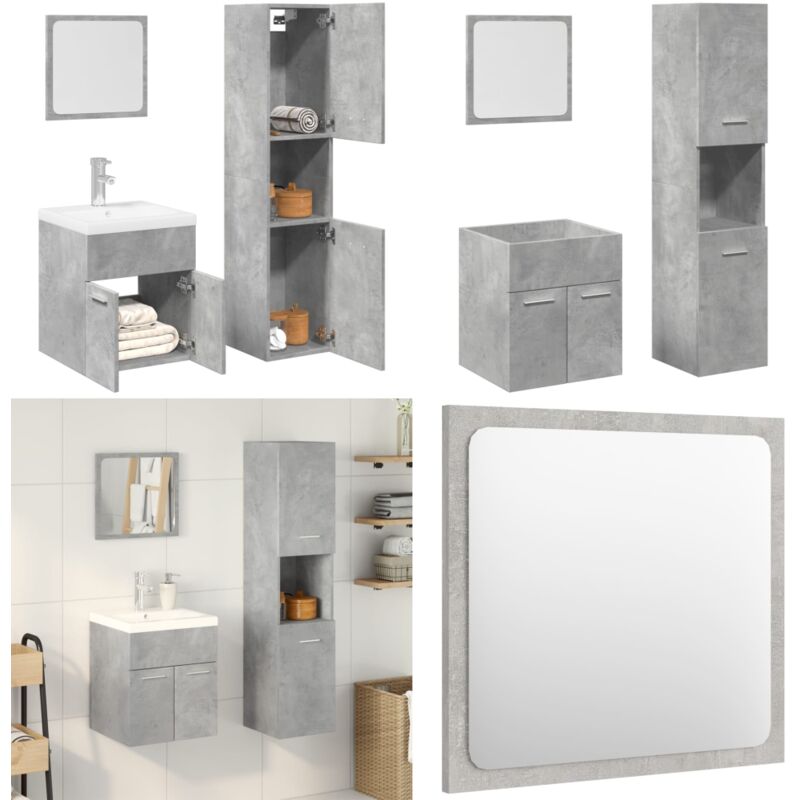 Vidaxl - Ensemble de meubles de salle de bain 3 pcs gris béton