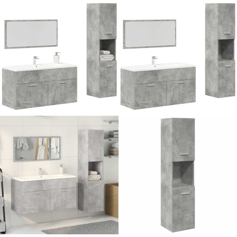 Vidaxl - Ensemble de meubles de salle de bain 3 pcs gris béton