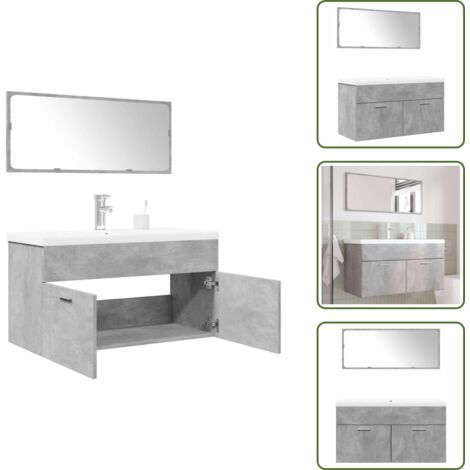 vidaXL Ensemble de meubles de salle de bain 3 pcs gris béton