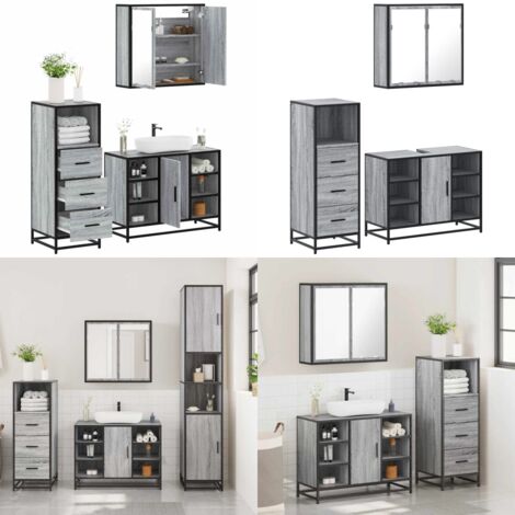 vidaXL Ensemble de meubles de salle de bain 3 pcs Sonoma gris