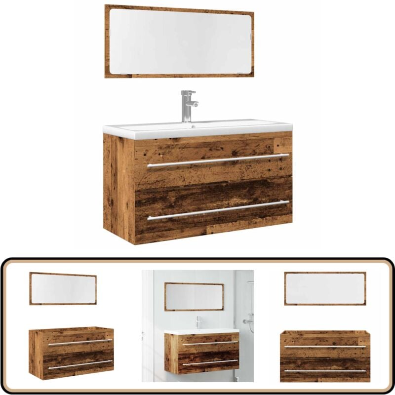 Vidaxl - Ensemble de meubles salle de bain 2 pcs bois d'ingénierie