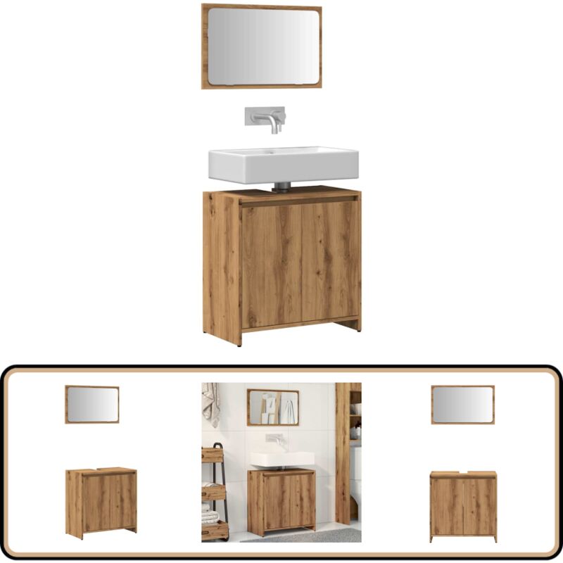 Vidaxl - Ensemble de meubles salle de bain 2 pcs bois d'ingénierie