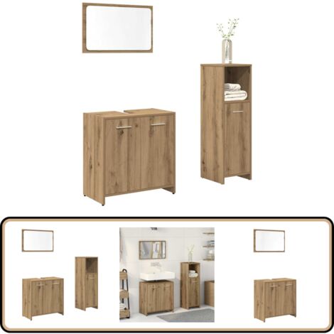 vidaXL Ensemble de meubles salle de bain 3 pcs bois d'ingénierie