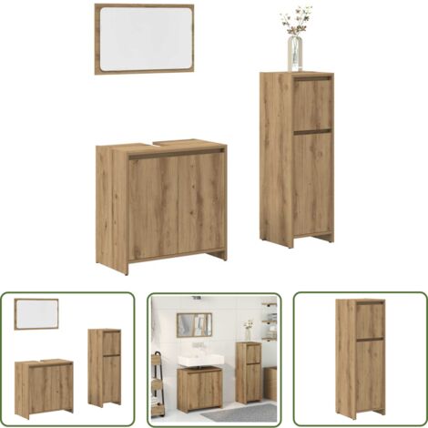vidaXL Ensemble de meubles salle de bain 3 pcs bois d'ingénierie