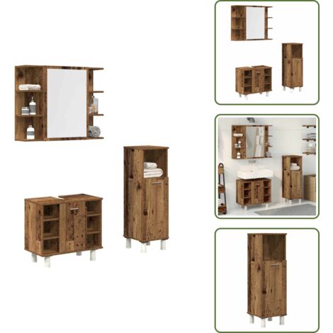 vidaXL Ensemble de meubles salle de bain 3 pcs bois d'ingénierie