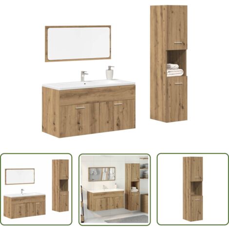 vidaXL Ensemble de meubles salle de bain 3 pcs bois d'ingénierie