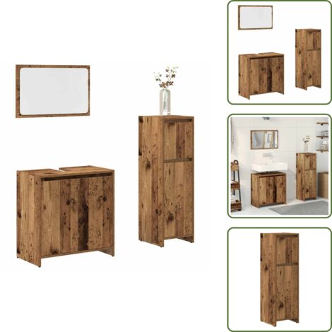 vidaXL Ensemble de meubles salle de bain 3 pcs bois d'ingénierie