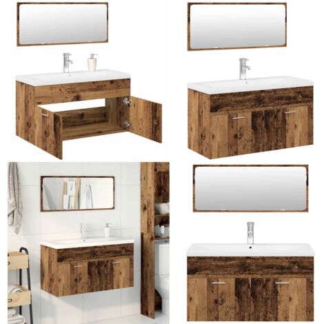 vidaXL Ensemble de meubles salle de bain 3 pcs bois d'ingénierie