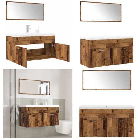 vidaXL Ensemble de meubles salle de bain 3 pcs bois d'ingénierie