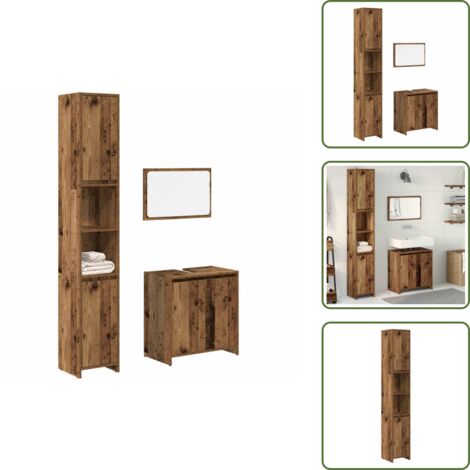 vidaXL Ensemble de meubles salle de bain 3 pcs bois d'ingénierie