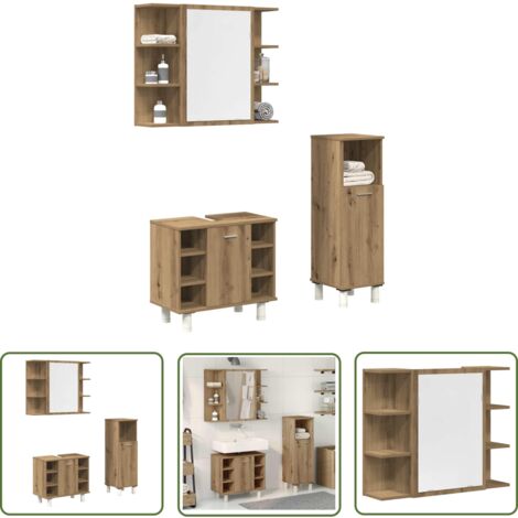 vidaXL Ensemble de meubles salle de bain 3 pcs bois d'ingénierie