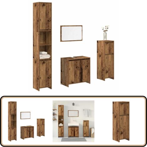 vidaXL Ensemble de meubles salle de bain 4 pcs bois d'ingénierie