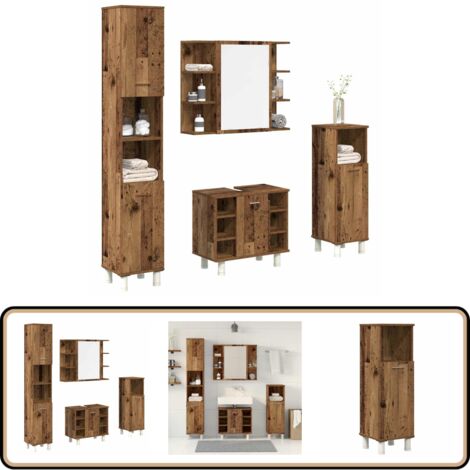 vidaXL Ensemble de meubles salle de bain 4 pcs bois d'ingénierie