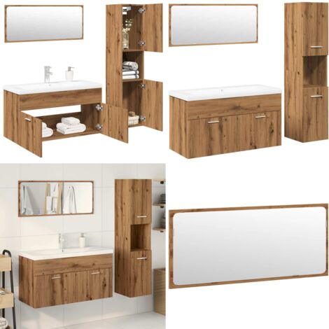 vidaXL Ensemble de meubles salle de bain 4 pcs bois d'ingénierie