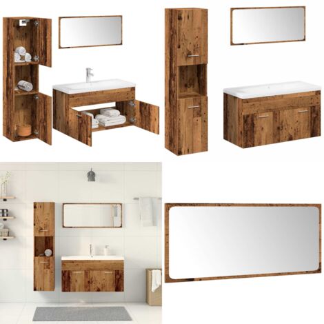 vidaXL Ensemble de meubles salle de bain 5 pcs bois d'ingénierie