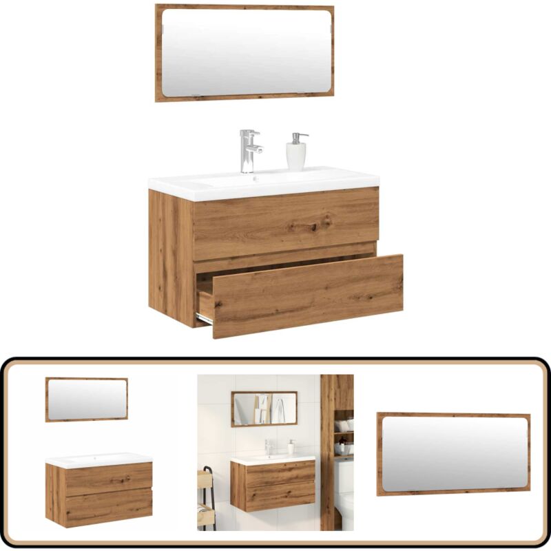 Vidaxl - Ensemble de meubles salle de bain bois d'ingénierie